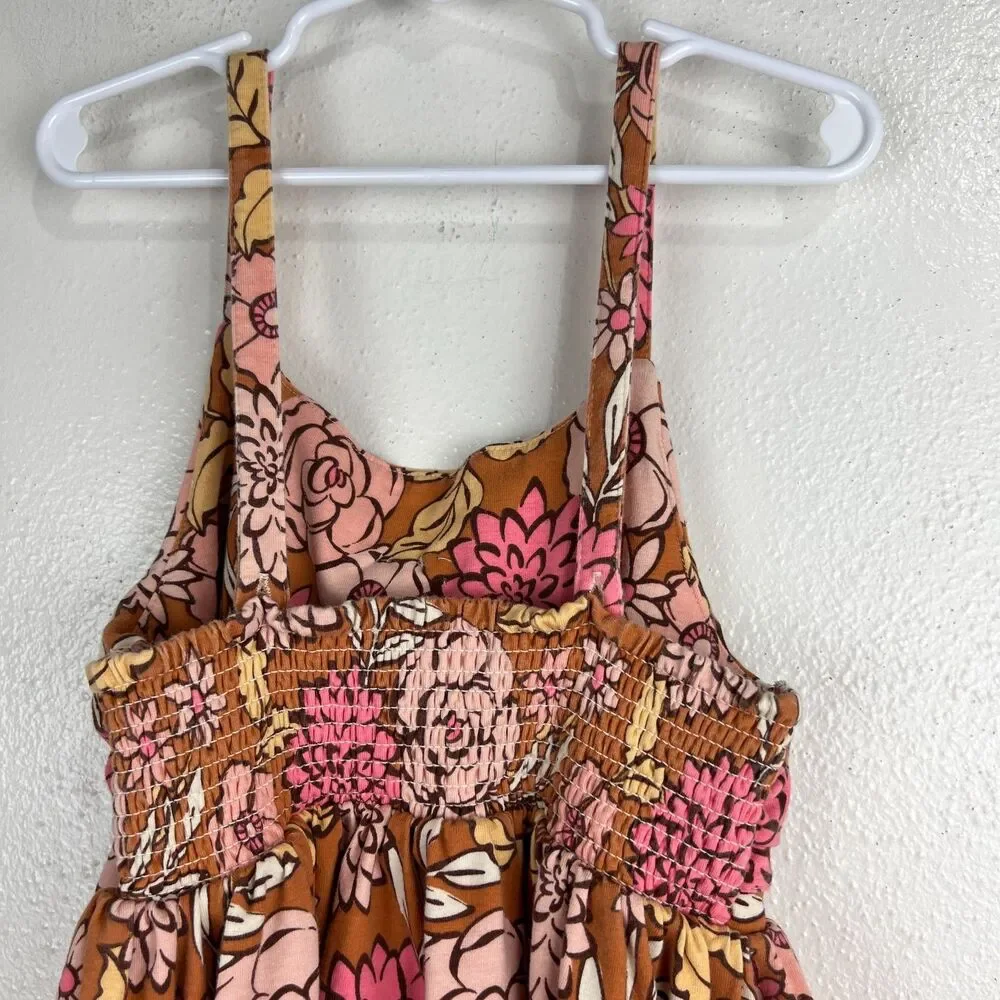Tommy Bahama Dress Girls 10 Orange Pink Floral Sleeveless Summer Casual Kids